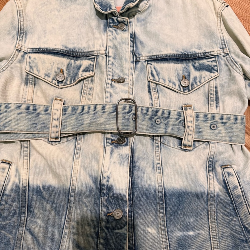 Golden Goose Deluxe Brand ombre Denim Jacket with Belt, authentic size S - Picture 2 of 8